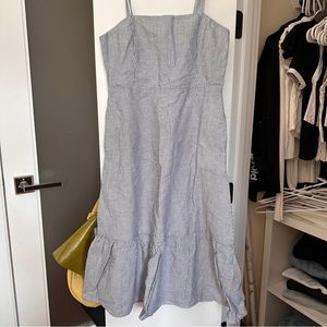 GAP blue striped linen dress